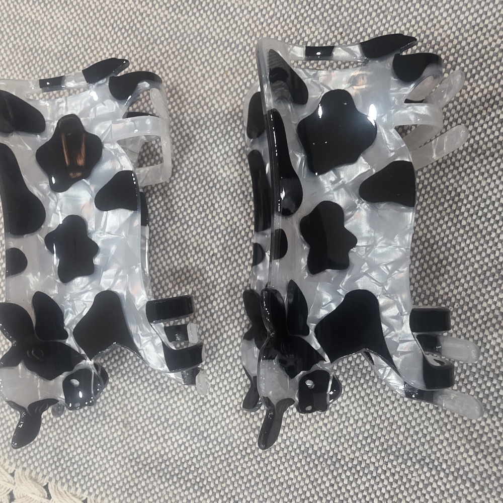 Cow Print Hair Claw Clips